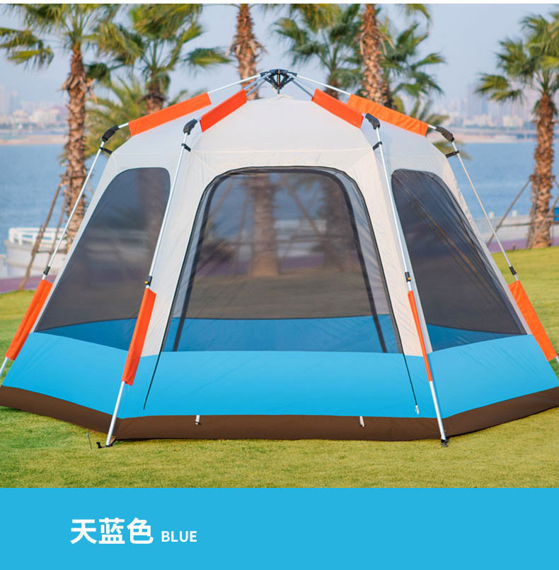 Cheap Goat Tents 330*330*198CM 4 5 Person Double Layer Aluminum Pole Waterproof 210D Thickened Automatic Camping Tent Tente De Camping   